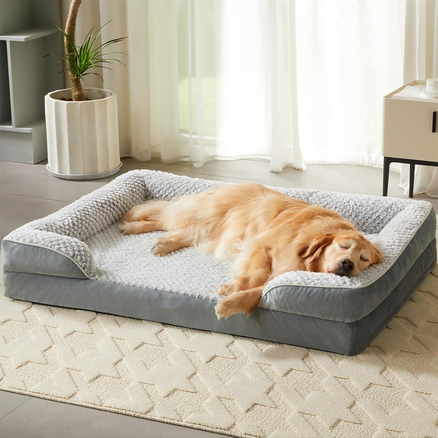 Orthopedic Dog Bed for Large Dogs, Egg Crate Foam Bed for Large Dogs
